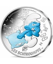 10 Euros The lazy Smurf, France, 2020 reverse image