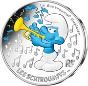 10 Euros Schtroumpf musicien, France, 2020 reverse image