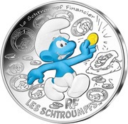 10 Euros Schtroumpf financier, France, 2020 reverse image