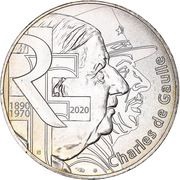 10 Euros Charles de Gaulle, France, 2020 reverse image