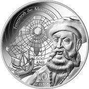 10 Euros Magellan et Art Manuelin, France, 2021 reverse image