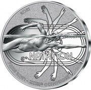 10 Euros JO 2024 Paris - Natation, France, 2021 reverse image