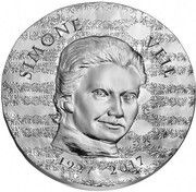 10 Euros Simone Veil, France, 2021 reverse image