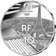 10 Euros JO 2024 Paris, Show jumping obverse image