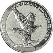 1 Dollar In the name of Elizabeth II; 6th Portrait - Australian Wedge-Tailed Eagle; High Relief, Australia, 2023 reverse image