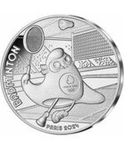 10 Euros badminton, France, 2023 reverse image