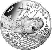 10 Euros Curtiss P-40, France, 2023 reverse image