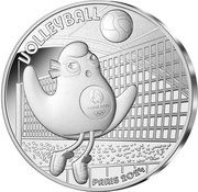 10 euros Phryge volleyball, France, 2023 reverse image