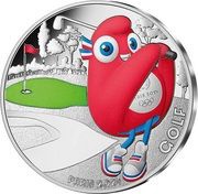 10 euros Phryge golf, France, 2023 reverse image