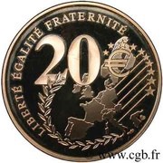 20 Euros Sower: Thank you franc., France, 2002 reverse image