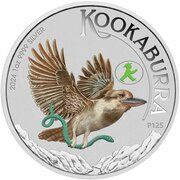 1 Dollar - In the name of Elizabeth II; 6th Portrait - Australian Kookaburra; Coloured Proof, Australia, 2024 reverse image
