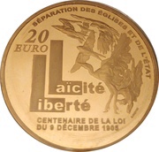 20 Euros Law of December 9, 1905, France, 2005 reverse image