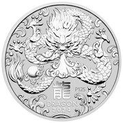 1 Dollar In the name of Elizabeth II; 6th Portrait - Year of the Dragon - Silver, Australia, 2024 reverse image
