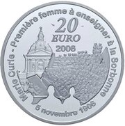 20 Euros Marie Curie, France, 2006 reverse image