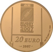 20 Euros Rugby World Cup, France, 2007 reverse image