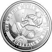 1 Dollar - Charles III 1st Portrait - Australia in Space; Silver Proof, Australia, 2024 reverse image