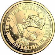 10 Dollars - Charles III 1st Portrait - Australia in Space; Gold Proof, Australia, 2024 reverse image