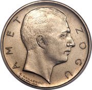 2 Lek Zog; Prova, Albania, 1928 reverse image