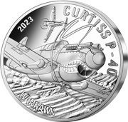 20 Euros Curtiss P-40, France, 2023 reverse image