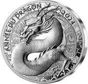 20 Euros Year of the Dragon, France, 2023 reverse image