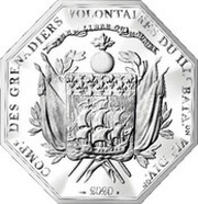 25 euros Arrivée de La Fayette à Boston Haut Relief, France, 2020 reverse image