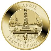 1 Dollar - Charles III 1st Portrait - Lest We Forget - War Memorial, Australia, 2024 reverse image