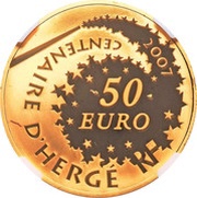 50 Euros Tintin and Snowy obverse image