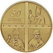 50 Euros Lourdes, France, 2008 reverse image