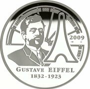 50 Euros Gustave Eiffel, France, 2009 reverse image