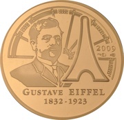 50 Euros Gustave Eiffel, France, 2009 reverse image