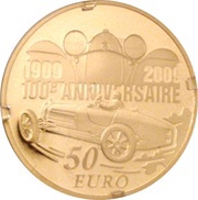 50 Euros Ettore Bugatti, France, 2009 reverse image