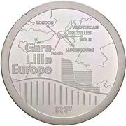 50 Euros Lille Europe Railway Station ; silver obverse image