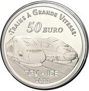 50 Euros Metz Railway Station ; silver, France, 2011 reverse image