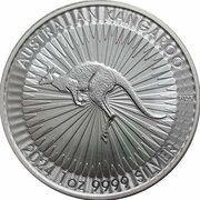 1 Dollar - Charles III 1st Portrait - Australian Kangaroo - Bullion Coin, Australia, 2024 reverse image