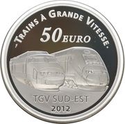 50 Euros Lyon Saint-Exupéry Railway Station, France, 2012 reverse image