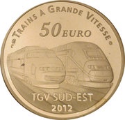 50 Euros Lyon Saint-Exupéry Railway Station, France, 2012 reverse image