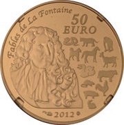 50 Euros Year of the Dragon, France, 2012 reverse image