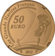 50 Euros The Hermione, France, 2012 reverse image