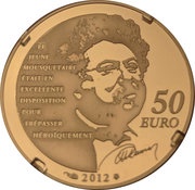 50 Euros "The Three Musketeers", France, 2012 reverse image