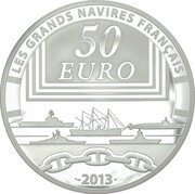 50 Euros The Gloire, France, 2013 reverse image
