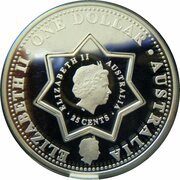 1.25 Dollars - Elizabeth II 4th Portrait - Centenary of Federation- Holey Dollar and Dump obverse image