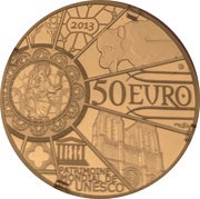 50 Euros Notre-Dame, France, 2013 reverse image