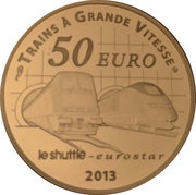 50 Euros Gare du Nord and St Pancras Station, France, 2013 reverse image