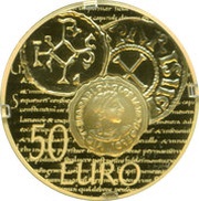 50 Euros Charles the Bald's denier, France, 2014 reverse image