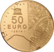 50 Euros Eiffel Tower/Palais de Chaillot, France, 2014 reverse image