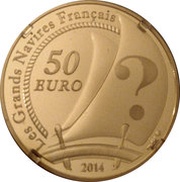 50 Euros Le Pourquoi pas ? ; gold, France, 2014 reverse image