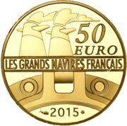 50 Euros Gironde, gold, France, 2015 reverse image