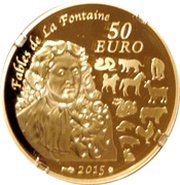 50 Euros Year of the Goat, France, 2015 reverse image