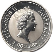 2 Dollars - Elizabeth II 3rd Portrait - Australian Kookaburra obverse image