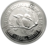 2 Dollars - Elizabeth II 3rd Portrait - Australian Kookaburra, Australia, 1993-1994 reverse image